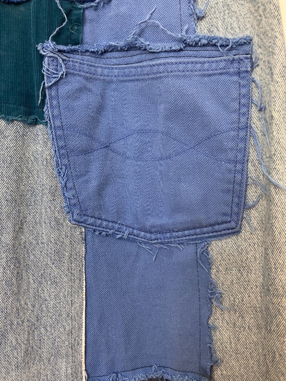 Staying Alive Montreal Upcycled Denim Patchwork Maxi Skirt | Y2K Denim | S/M - Picture 5 of 6